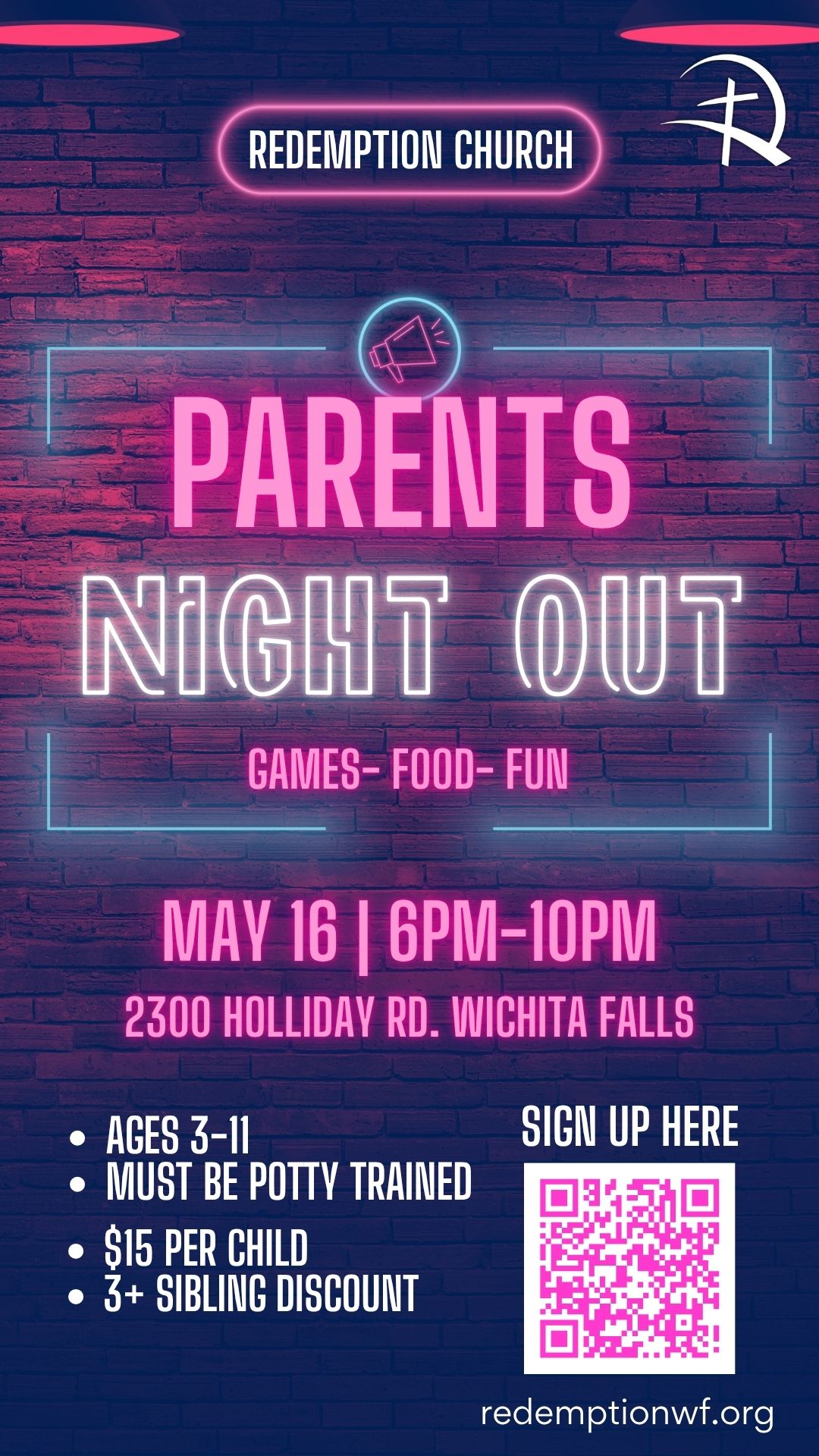 purple and pink neon trivia night instagram story